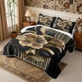 thumbnail image 3 of Manfei Vintage Floral Leaves Twin Quilt Set 2 Pieces,Minimalist Stripes Twin Coverlet Set,1 Bedspread and 1 Pillowcase, 3 of 7