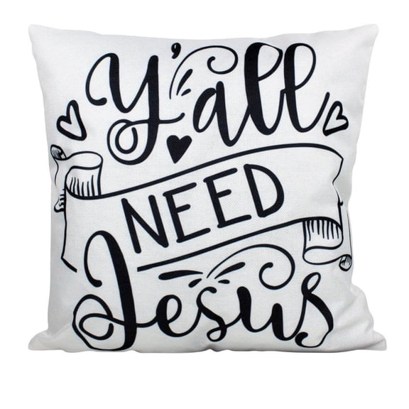 Y'all need is Jesus Pillow Cover | Gospel Pillow | Home Decor | Southern Sayings | Famous Quotes | Motivational Quotes | Bedroom Decor