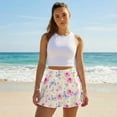 thumbnail image 4 of SEANATIVE Women's Tennis Golf Skirts High Waisted Skorts with Pockets Inner Shorts Pleated Athletic Skirt Breathable Stretchy Golf Pickleball Running Workout Skort, L, Pink Rose Butterfly Daisy, 4 of 7