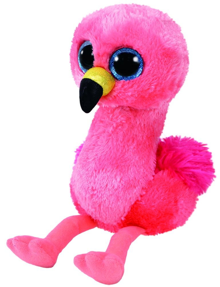 Pink Flamingo 6" Ty Beanie Boos Puppy Glitter Big Eyes Plush Stuffed Animals Toy 