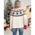 thumbnail image 3 of Cardigan Sweaters for Women Long Sleeve V Neck Ugly Christmas Tree Button Down Fair Isle Sweater Funny Holiday Knitted Sweater Alsol Lamesa, 3 of 6