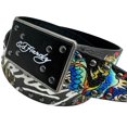 thumbnail image 2 of Ed Hardy Men's Dragon Tattoo Rivet Studs Black Belt With Plaque Buckle (34, Black), 2 of 6