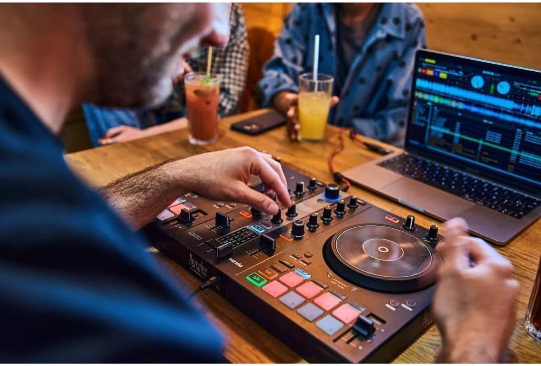 Hercules DJControl Inpulse 300 MK2 DJ Controller – 2-Deck USB DJ Mixer with Sound Card, 16 Pads | PC, Mac