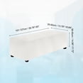 thumbnail image 2 of Stretch Ottoman Cover Rectangular Square Ottoman Slipcover with Elastic for Foot Stool Living Room Bedroom Fit Length 101-127cm / 39.76"-50", L-Large, White, 2 of 6