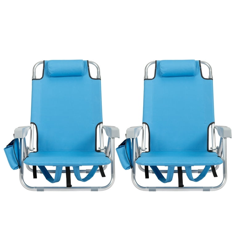 Ktaxon Compact Aluminum 2 PCS Low Beach Chair, Portable