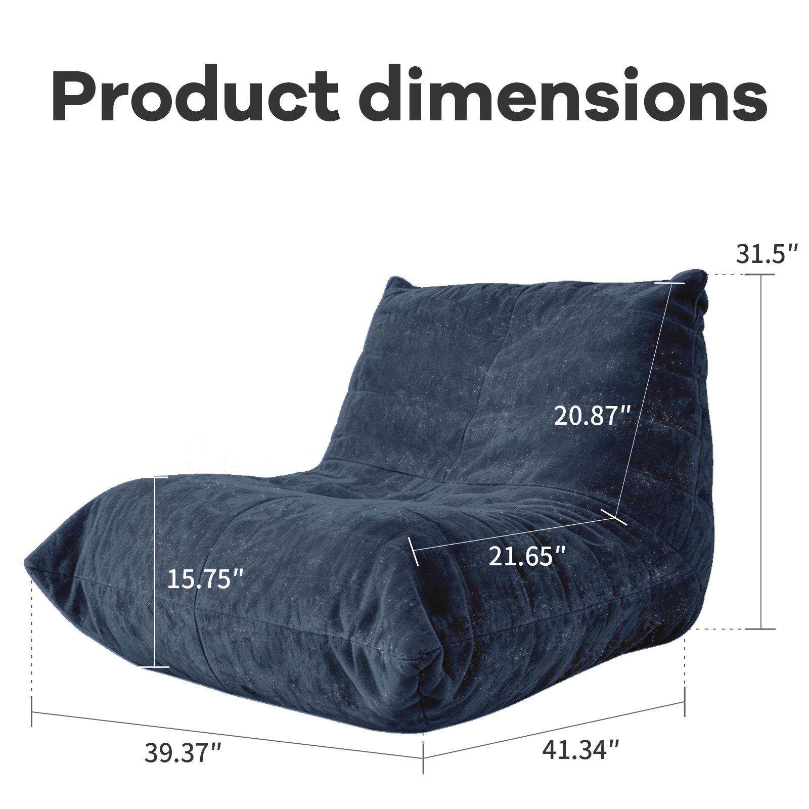 zyoiszvq Bean Bag Chairs with Filling, Memory Foam Lazy Bean Bag Sofa Chair