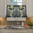 thumbnail image 2 of Yayeee Kitchen Curtains Tier Pair Light Filtering 27"x36" Rod Pocket Short Cafe Window Panel, Whale and Moon, 2 of 7