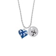 thumbnail image 2 of Delight Jewelry Silvertone Enamel Earth Heart Silvertone Script Initial Disc - H - Charm Necklace, 20"+3", 2 of 4