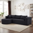 thumbnail image 2 of ATOMSPACE 105" Modern Sectional Sofa with Left Chaise, Black Corduroy Boneless Couch with Deep Seating, No Assembly Required, L-Shape Comfy Living Room Couch, 2 of 12