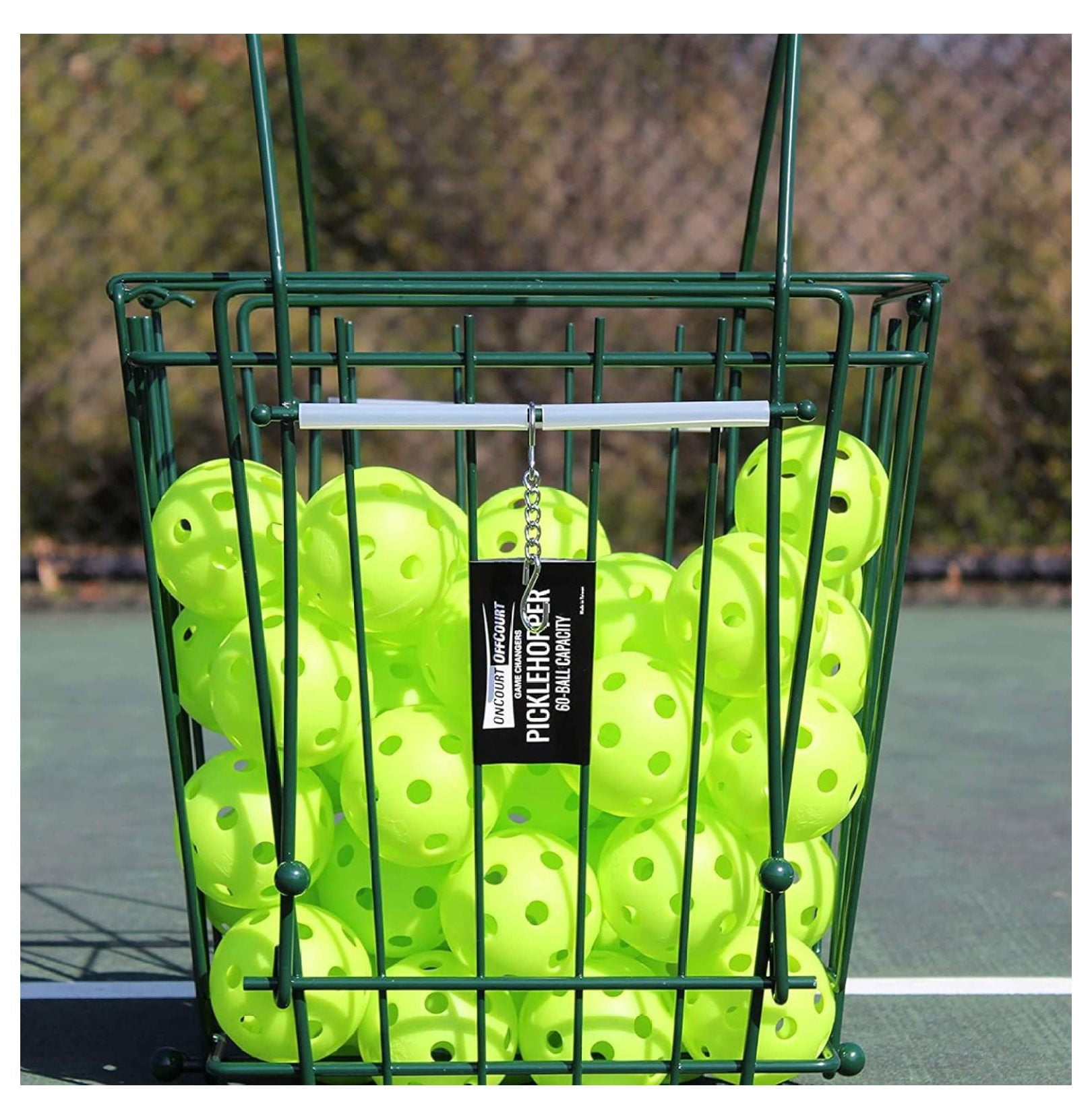 Picklehopper 60 - Pickleball Basket | Holds and Picks Up 60 Balls | EZ Glide Bar Provides Effortless Ball Pick-Up | No Tool Assembly | Picks Up All Types of Pickleballs