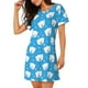 thumbnail image 2 of Fotbe Cute Polar Bear Bata de Dormir para Mujer con Estampado, Camisón de Algodón de Manga Corta, Ropa de Dormir Casual, 2 of 6