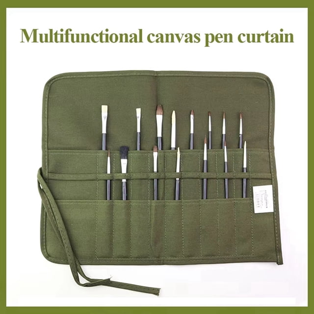 Bolsa Enrollable Multifuncional de Lona con 30 Agujeros para Bolígrafos, para Pintar Al Óleo, para Guardar Lápices, Papelería y Arte