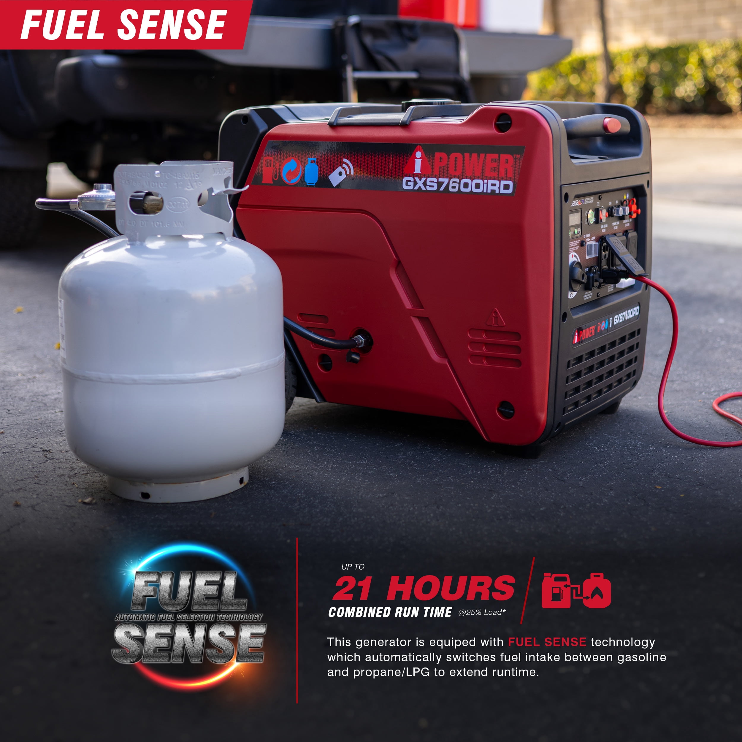 A-iPower 7600-Watt Dual Fuel Remote Electric Start Inverter Generator with 322cc OHV Engine
