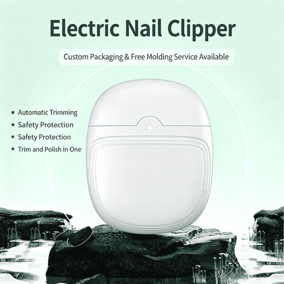Electric Automatic Nail Clipper with LED Light Nail Clip Storage ,Rechargeable Safety Fingernail Trimmer for Baby, Kids, Adult, Seniors White