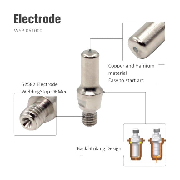 20Pcs Plasma Electrode Mt52582 Tips Nozzles Mt51313P1.1 For Pt60 Cutting Torch