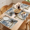 thumbnail image 5 of Placemat Set of 4 Blue Palm Tree Placemats for Dining Table Vintage Watercolor Tree Washable Table Mats for Kitchen and Party Decor Indoor & Outdoor Use, 5 of 8