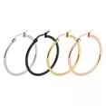 thumbnail image 3 of EOEMY Women Ladies Simple Large Round Circle Hoop Earrings Titanium Steel Jewelry Gift-Gold 60mm, 3 of 9
