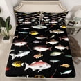 thumbnail image 2 of jejeloiu Rustic Pike Fish Queen Sheet Sets,Fishing Hunting Theme Flat Sheet,Country Farmhouse Lodge Queen Fitted Sheet For Adults,Breathable Home Decor,4 Pieces, 2 of 7