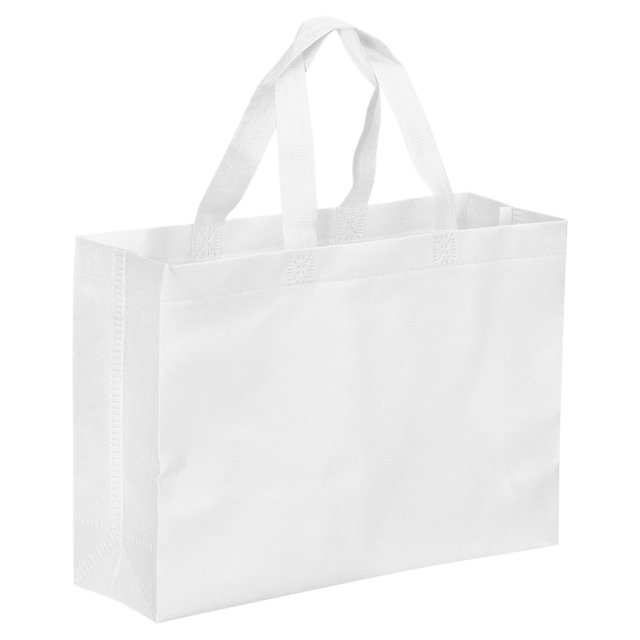 Unique Bargains Sac Cadeau Réutilisable Style Horizontal Non Tissé 25x35cm, Blanc Lot de 10