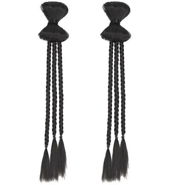 Braided Ponytail Extension Made of High Temperature Silk Black Color Easy to Wear for Daily Use and Parties