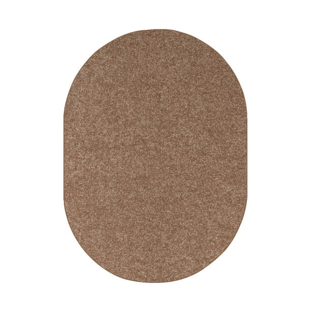 Solid Color Indoor Area Rugs, Brown 3'x5' Oval