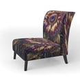 thumbnail image 3 of Designart "Sunflower in Yellow and Purple Tones" Yellow Floral & Botanical Upholstered Accent Chair - Traditional Arm Chair For Living Room, 3 of 5