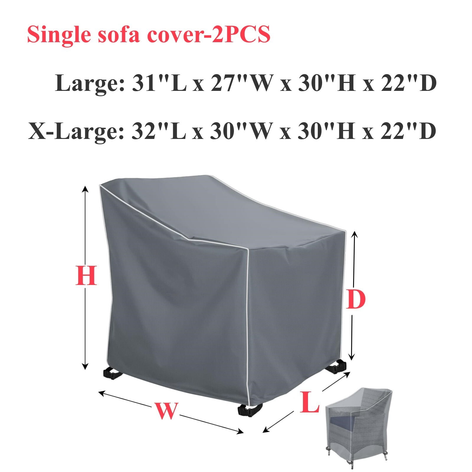 STARTWO Patio Furniture Covers 4 Piece, Waterproof Patio Furniture Cover Thickened 420D Heavy Duty Outdoor Set Cover -Black