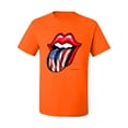 thumbnail image 2 of Wild Bobby, American Flag Lips Tongue Out, Men Graphic Tees, Orange, 4XL, 2 of 3