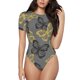 thumbnail image 1 of Fotbe Golden Glitter Butterflies Body de Mujer con Cuello Redondo y Mangas Cortas, Sin Mangas Ajustado, Suave, Cómodo y Básico-Small, 1 of 7