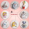 thumbnail image 3 of Caja interesante Lindo Robot de Peluche de Juguete con luz LED Botella de tiburón Cubo Figura de Anime de Dibujos Animados Muñeco de Peluche Suave Almohada Regalos de cumpleaños de Navidad, 3 of 8