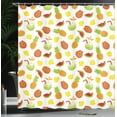 thumbnail image 3 of Ambesonne Tropical Shower Curtain, Pineapple Watermelon Lemon, 69"Wx84"L, Yellow Vermilion Green, 3 of 4