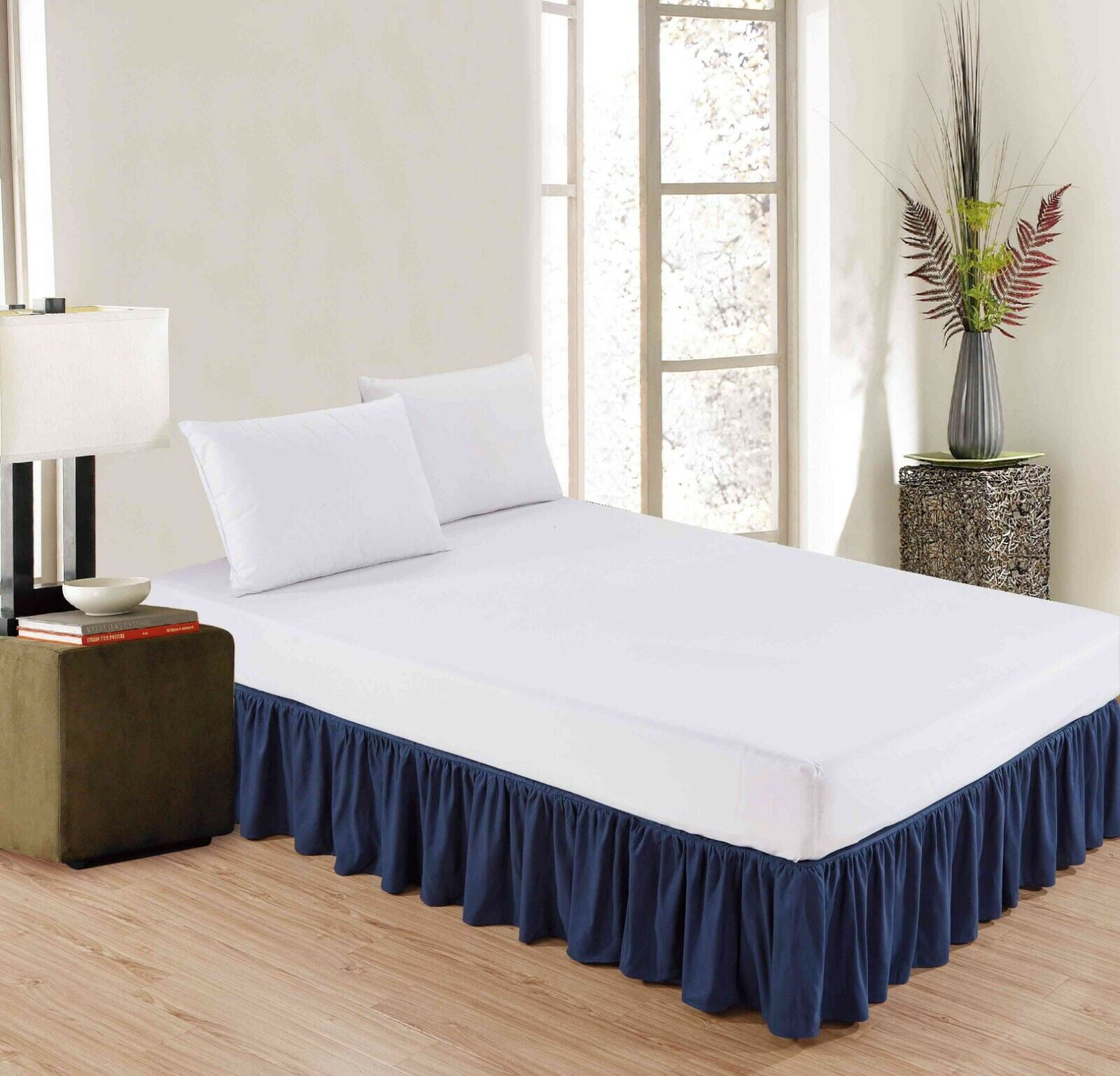 Super Soft Solid Brushed Microfiber 14" Gathered Bed Skirt/ Dust Ruffle