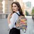 thumbnail image 6 of FORMRS Mini Backpack Purse for Women Travel Daypack Casual Shoulder Bag, Green Floral Wave, 6 of 7
