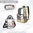 thumbnail image 4 of ZUXONGSY Strawberry Print 3 Pcs Clear Backpack Set for School, Heavy Duty Transparent Bookbag with Lunch Bag & Pencil Case, See Through for Teen Girls Kids, 4 of 5