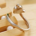 thumbnail image 4 of Anillo ajustable con apertura de plata de ley 925, joyería de moda, regalo de cumpleaños glamuroso, 4 of 5