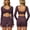 Purple, variant on AEXTO Womens Workout Sets Two Piece Seamless Color Block Long Sleeve Top High Waist Shorts Fall Winter Gym Work Out Clothes