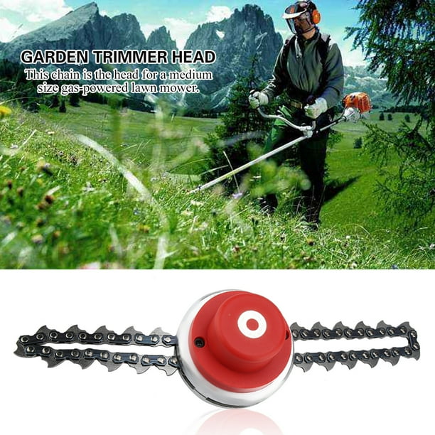 Chain Trimmer Head Stainless Steel Trimmer Head Coil Chain Brushcutter Garden Grass Set for Lawn Mower Gas Petrol Strimmer