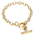 thumbnail image 2 of Metal Toggle-clasps Hombres para Mujeres Pulseras Geométricas Oro Plata Cadena Vintage Color, 2 of 2