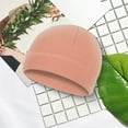 thumbnail image 4 of Warm Beanie for Men Women Cuffed Thick Fleece Winter Hat Elastic Skull Cap for Winter Outdoor Running Riding Skiing-Caramel, 4 of 8
