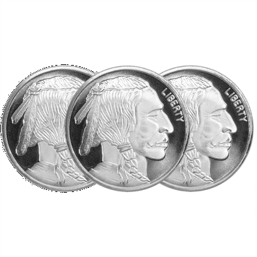 Lot of 5 - Silver Generic Bullion Coins .999 Fine, 1 oz Rounds ...