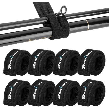 8 Pcs Fishing Rod Straps Adjustable Neoprene Ties Elastic Fishing Rod Tackle Belt Ties Casting Rod Straps for Fixed Casting Rods & Spinning Rods & Fly Rods Wrap Protectors