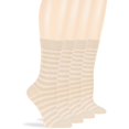 thumbnail image 7 of 7Bigstars Women Cotton Striped Crew Socks, Light Beige, Medium 9-11, 4 Pack, 7 of 7