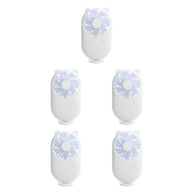 Guardoinrt Portable Mini Fan Handheld Personal USB Table Pocket Rechargeable Fans White Bear 5Set