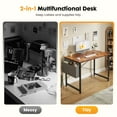thumbnail image 4 of CONCETTA 40 Inch Computer Writing Desk with Storage Bag, Steel Frame for Home Office Study, Brown, 4 of 8