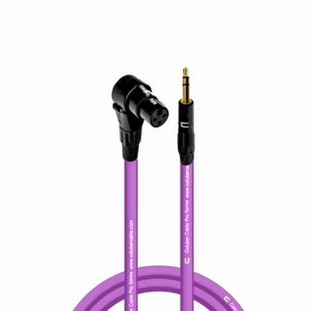 Coluber Cable Right Angle XLR Female to 3.5 TRS Male Pro Microphone Connector
