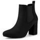thumbnail image 1 of Botines De Chelsea Punta Redonda Tacones Gruesos Para Mujer Negro 38, 1 of 7
