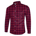 thumbnail image 4 of Mens Fashion Casual Personalized Digital 3D Printing Plaid Color Matching Long Sleeve Shirt Top, 4 of 4
