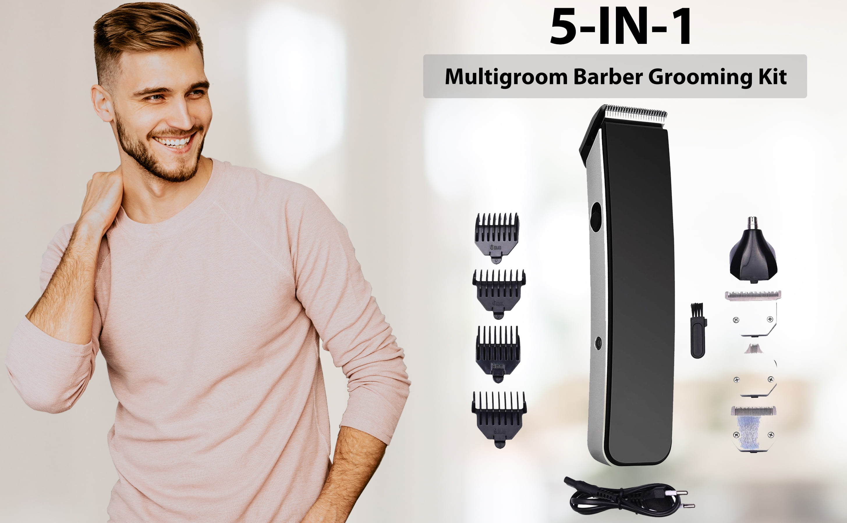 HogoR 5 in 1 Multigroom Black Hair Cutting Set Shaver & Trimmer Hair