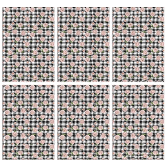 6 Pcs Pioneer Flower Floral Print Pattern Kitchen Towels, Funny Microfiber Dish Towel Set, 18" X 26" Tea Towels