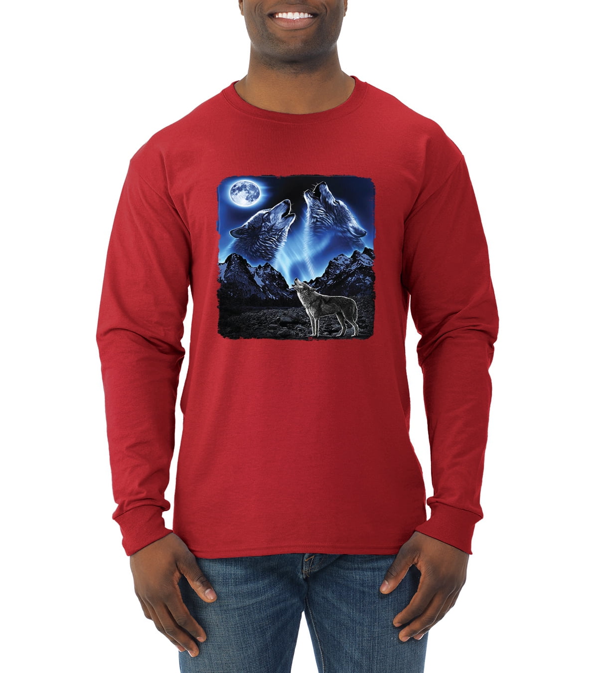 Wolves Howling Moon | Mens Animal Lover 